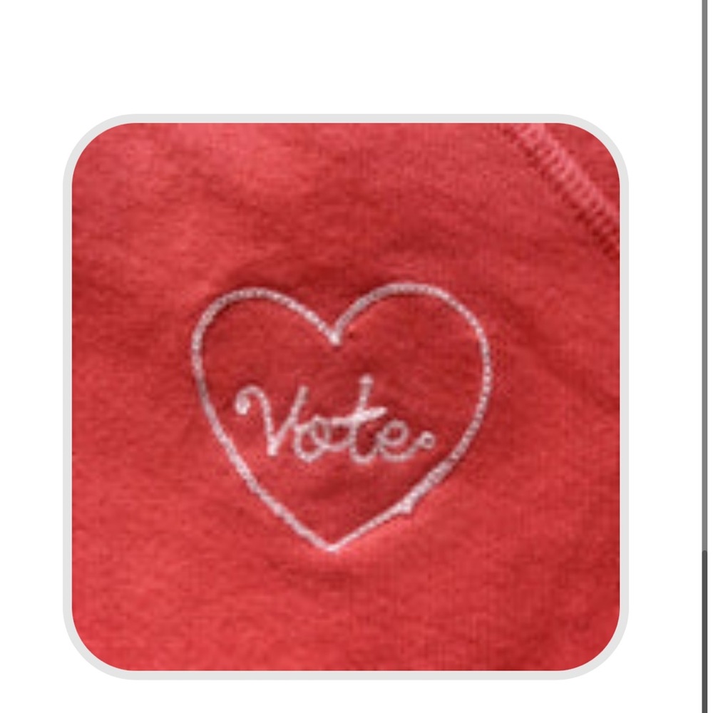 THE GREAT college sweatshirt with embroidery VOTE in the corner size 0